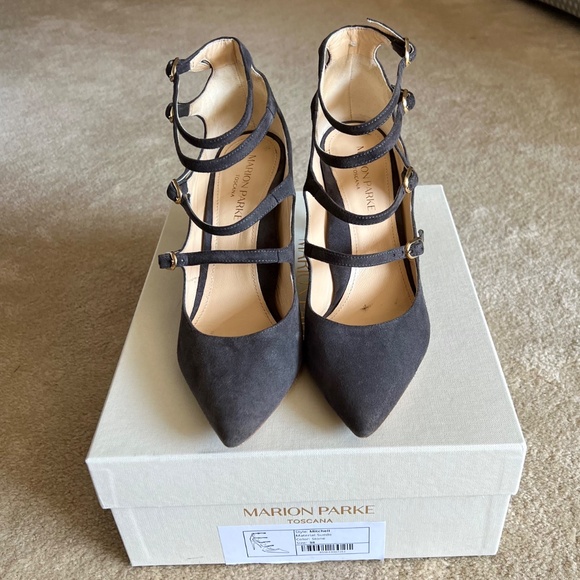 MARION PARKE  Mitchell Suede Strappy Mary Jane Stiletto Pump - Picture 7 of 7